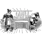 Vector caricature of a woman arguing with her husband